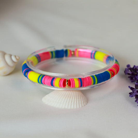 Confetti Pop – Buntes Katsuki-Armband mit Akzentperle