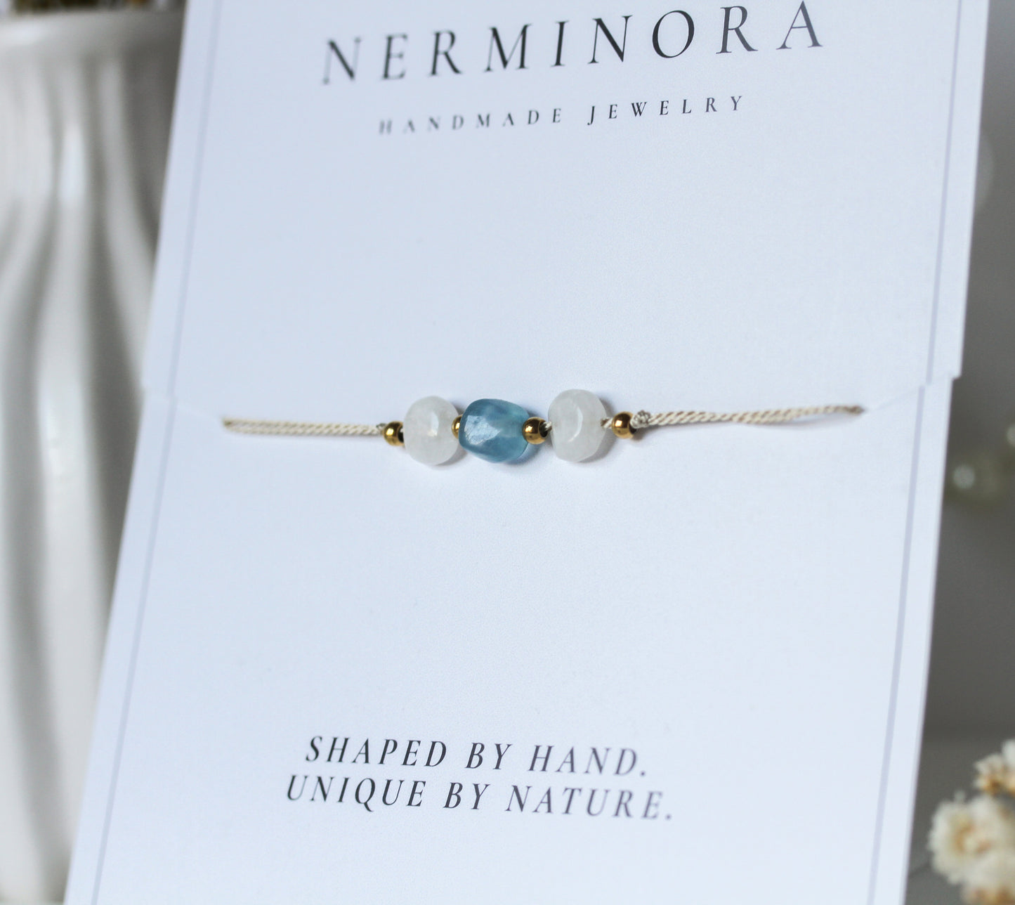 Glacier Light – Armband mit Aquamarin & Mondstein