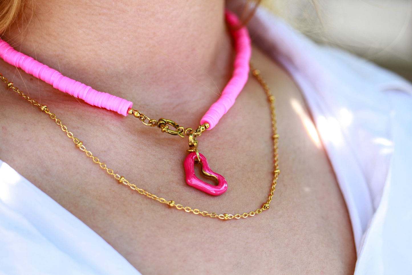 Hot Pink Heart - Halskette