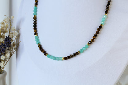Amber Lagoon – Schmuckset mit Tigerauge und Amazonit