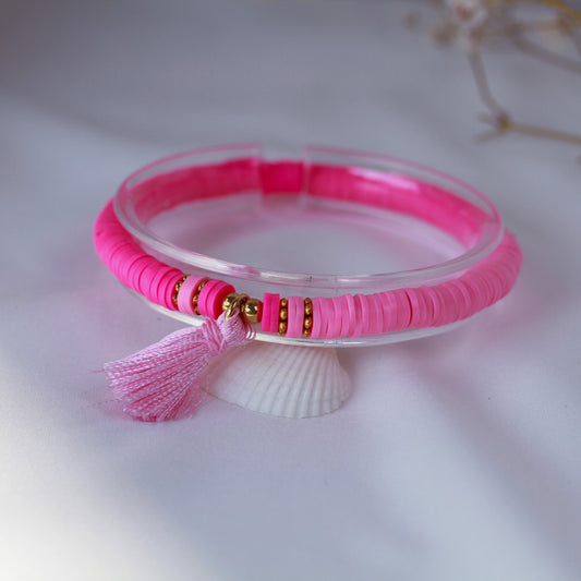 Berry Sorbet – Katsuki Armband in Pink & Gold mit Quaste