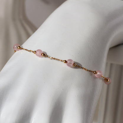 Rose Blush – Armband mit rosafarbenen Schmuckperlen