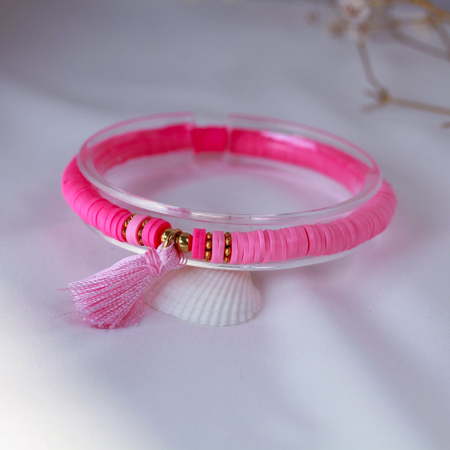 Berry Sorbet – Katsuki Armband in Pink & Gold mit Quaste
