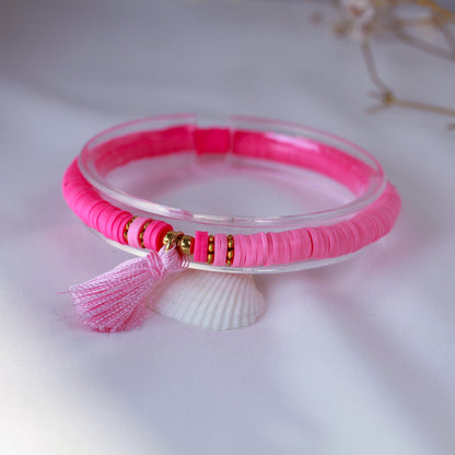 Berry Sorbet – Katsuki Armband in Pink & Gold mit Quaste