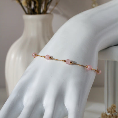 Rose Blush – Armband mit rosafarbenen Schmuckperlen