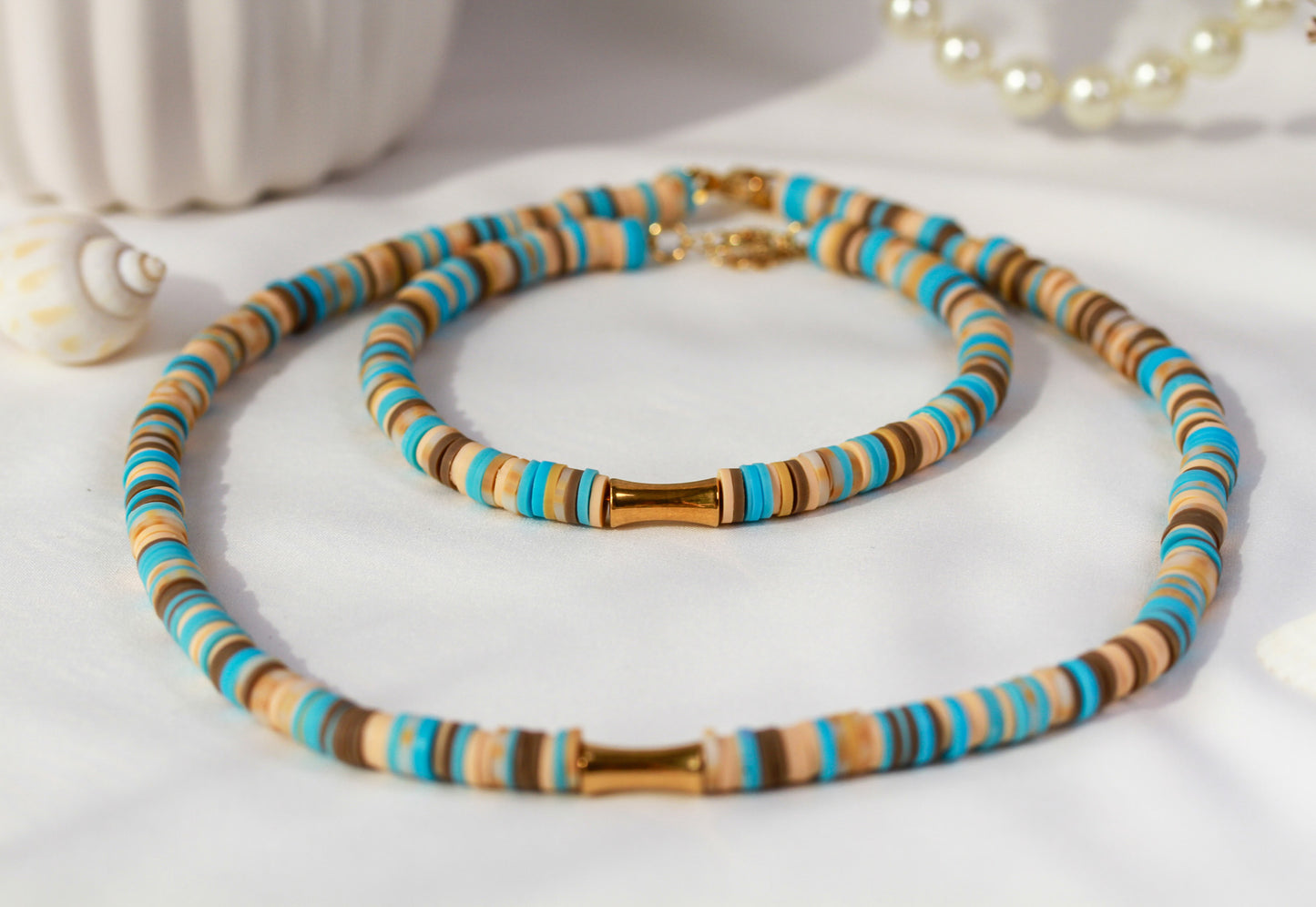 Turquoise Sands – Katsuki-Schmuckset in Türkis mit Design-Spacer