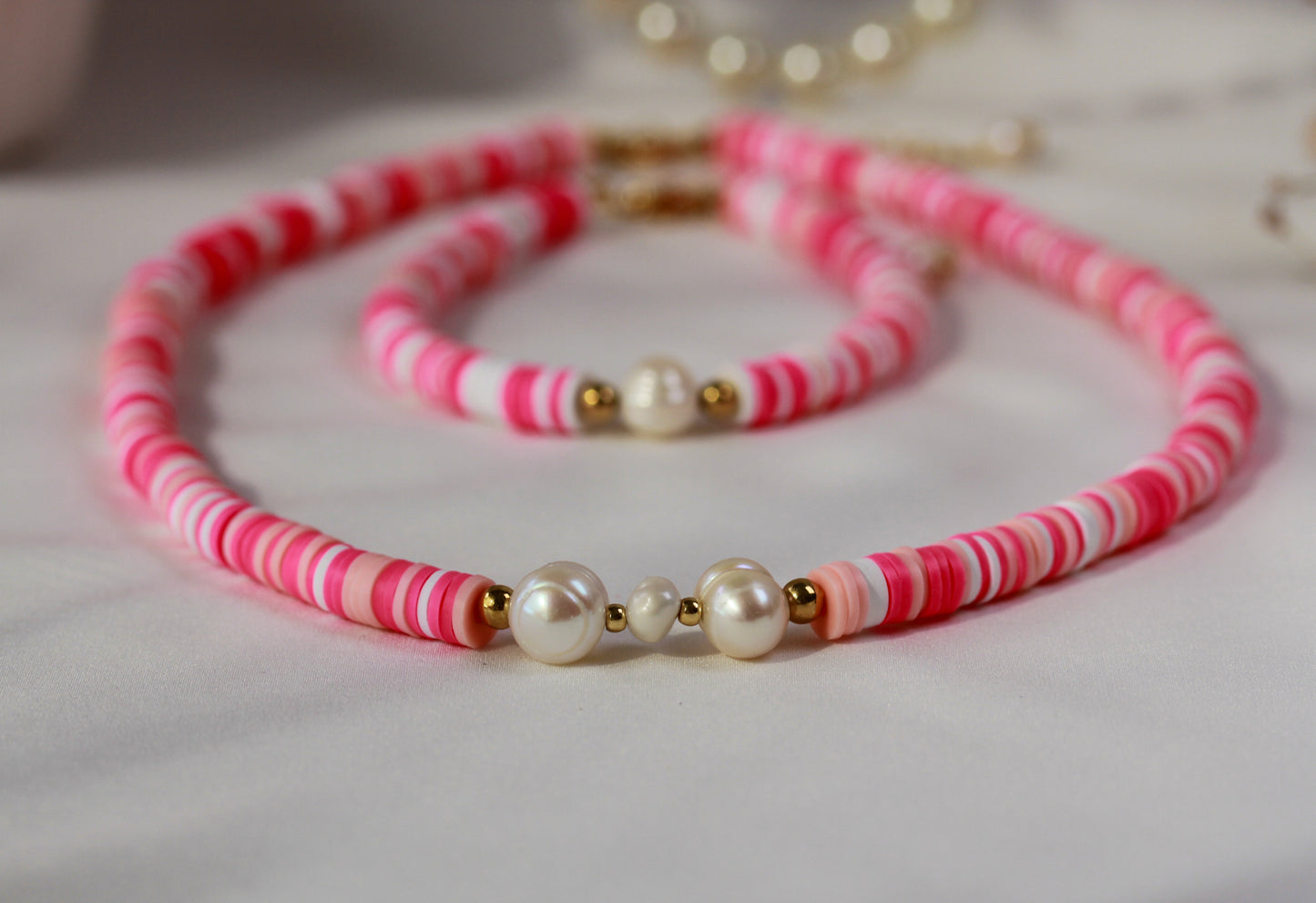 Amalfi Blush – Katsuki-Schmuckset mit Süßwasserperlen