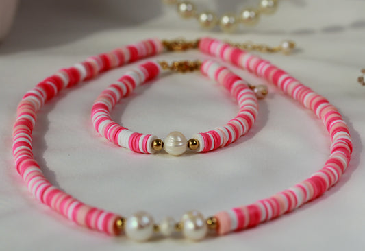 Amalfi Blush – Katsuki-Schmuckset mit Süßwasserperlen