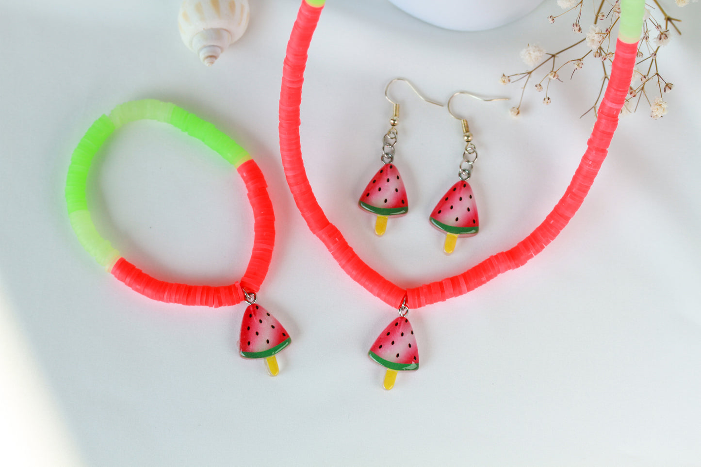 Melon Crush – 3-teiliges Katsuki-Schmuckset mit Wassermelonen-Detail