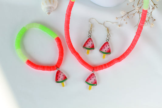 Melon Crush – 3-teiliges Katsuki-Schmuckset mit Wassermelonen-Detail