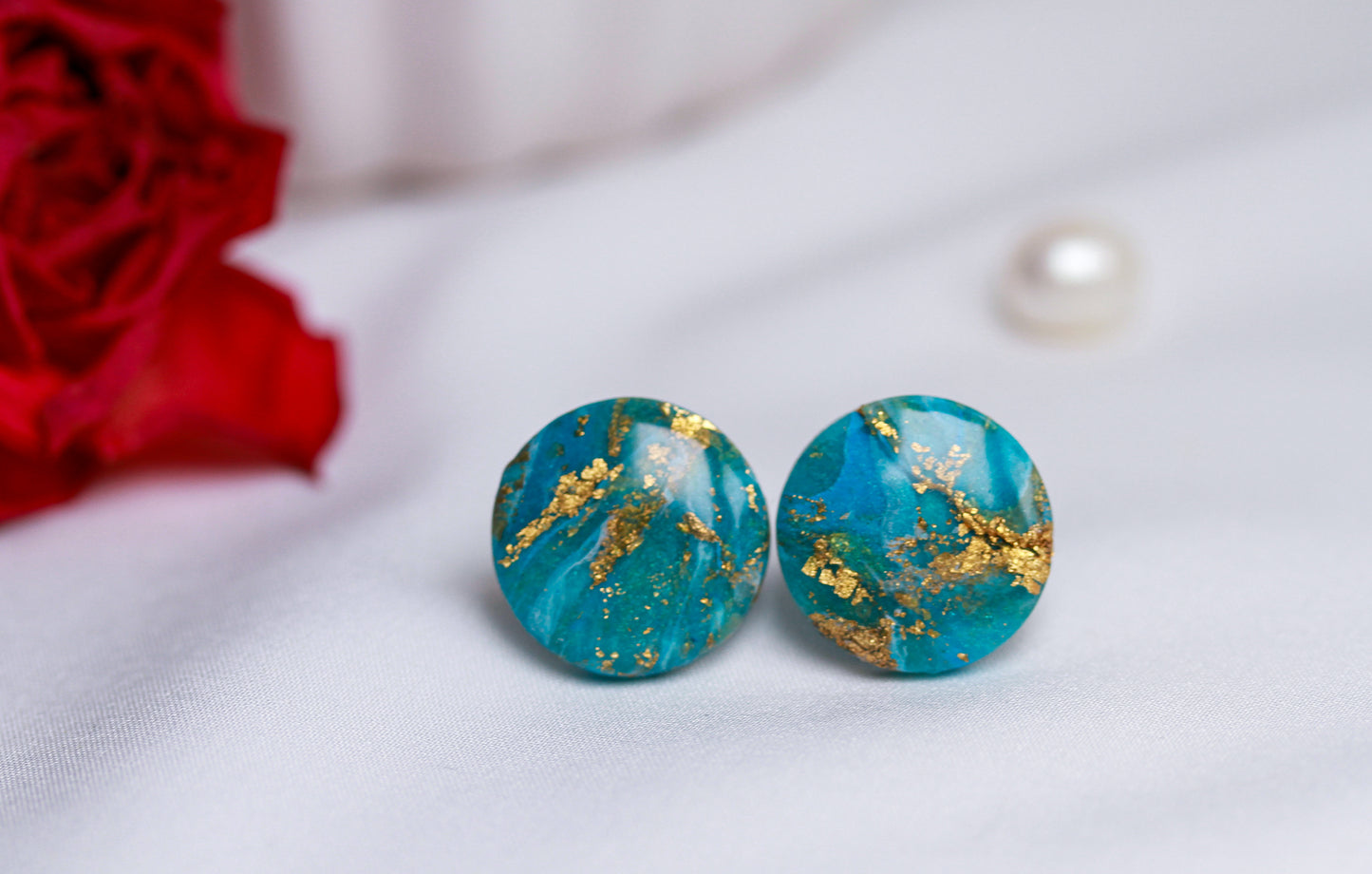 Turquoise Gold Dot – Ohrstecker