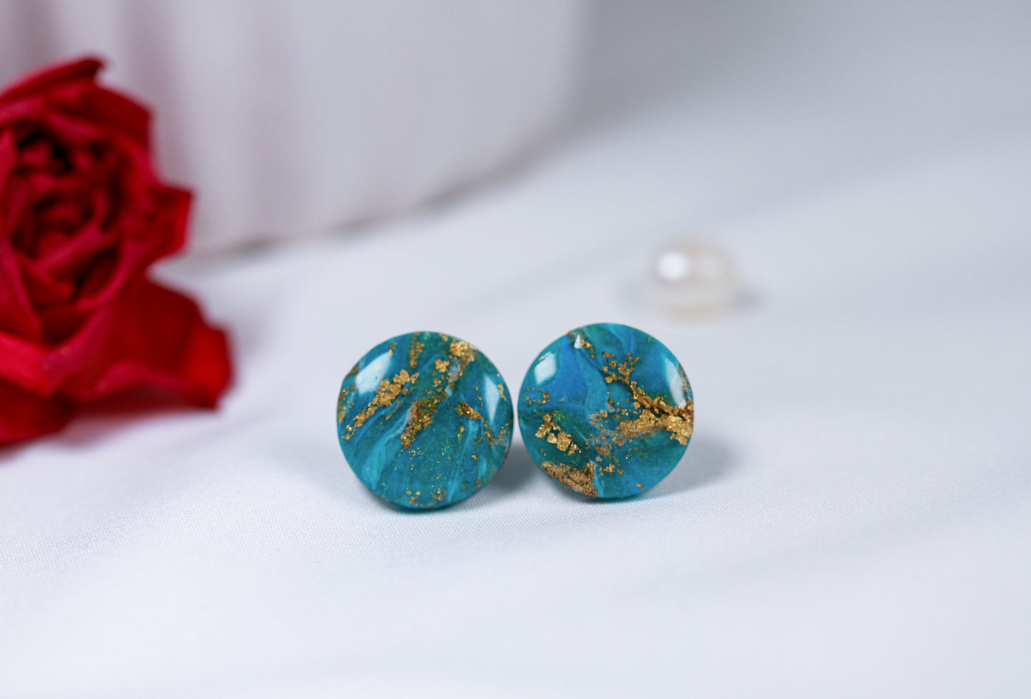 Turquoise Gold Dot – Ohrstecker