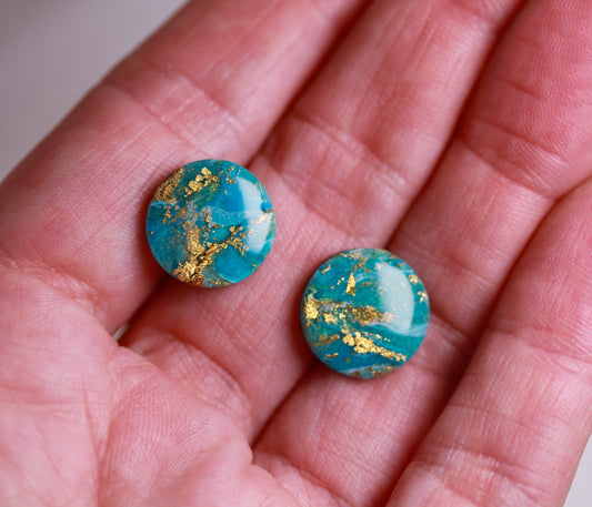 Turquoise Gold Dot – Ohrstecker