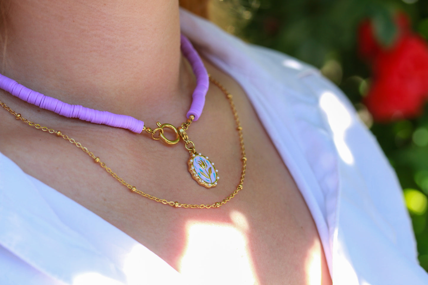 Lilac Garden Charm - Halskette