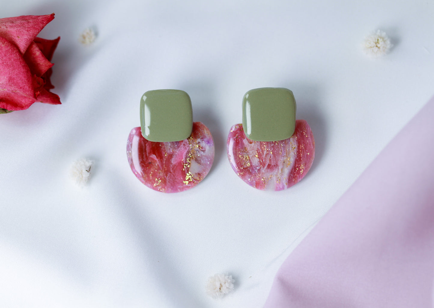 Olive Sorbet Bloom - Ohrringe