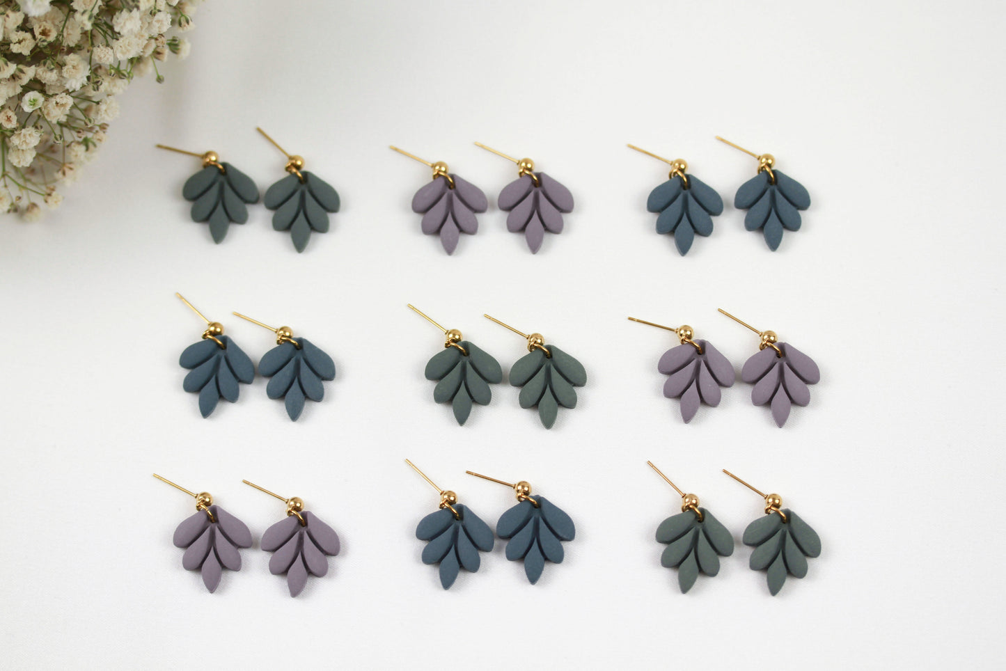 Kleine Blatt Ohrringe – Handgefertigte Polymer Clay Statement Ohrringe | Dewlight