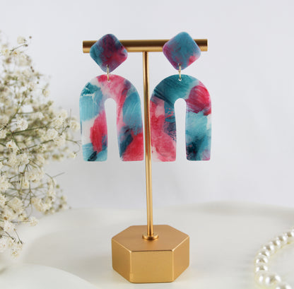 Sommer Ohrringe & Ohrstecker Set – Handgemachte bunte Polymer Clay Statement Pieces