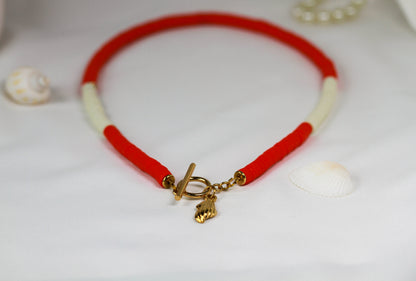 Red Shell Charm - Halskette