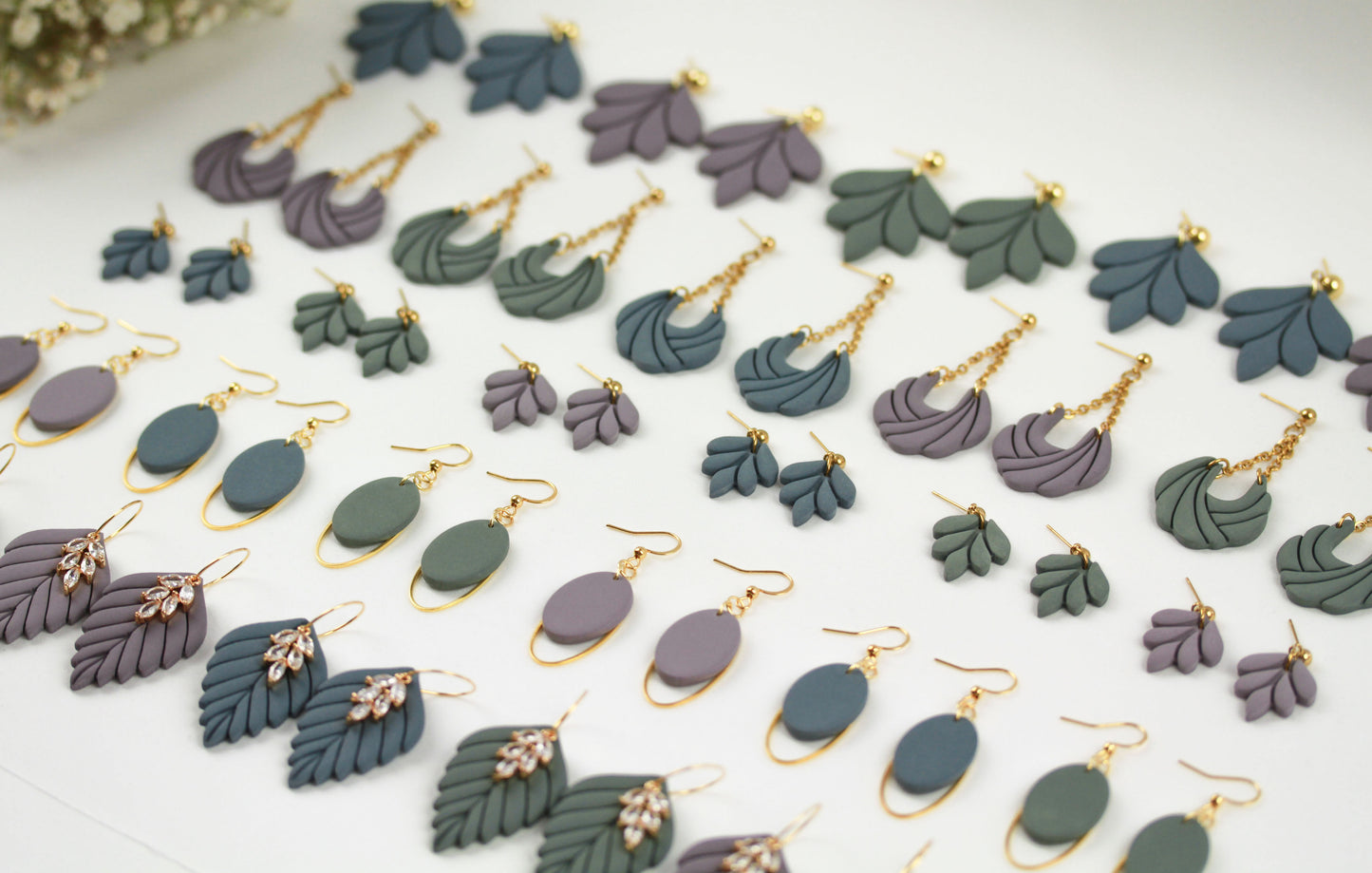 Polymer Clay Ohrringe mit Kette – Statement Hängeohrringe | Dewlight Kollektion