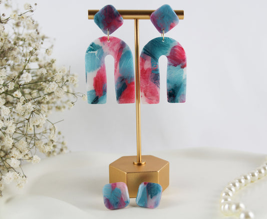 Sommer-Ohrringe - Bunte Arch-Formen