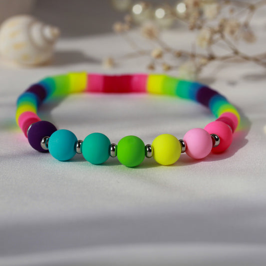 Rainbow Arcade – Buntes Katsuki-Armband mit XL-Perlen