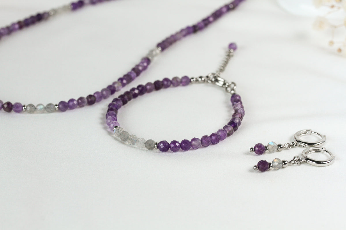 Violet Dusk – Schmuckset mit Amethyst und Labradorit