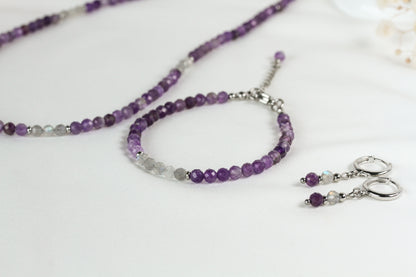 Violet Dusk – Schmuckset mit Amethyst und Labradorit