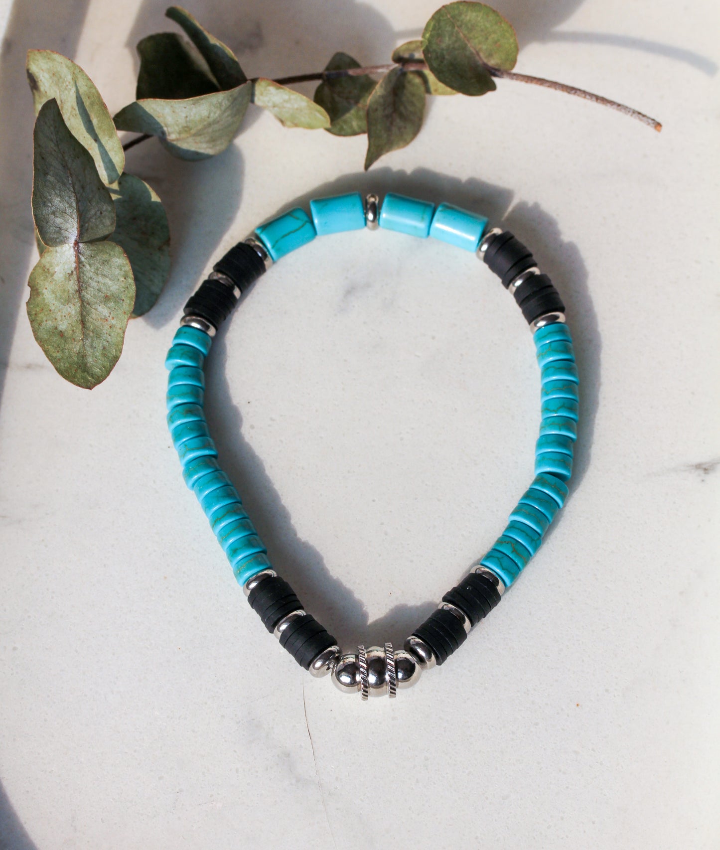 Ares Black – Herrenarmband in Türkis und Schwarz