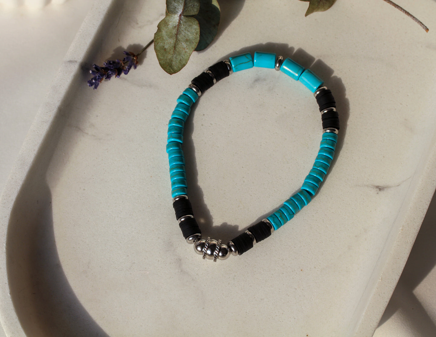 Ares Black – Herrenarmband in Türkis und Schwarz