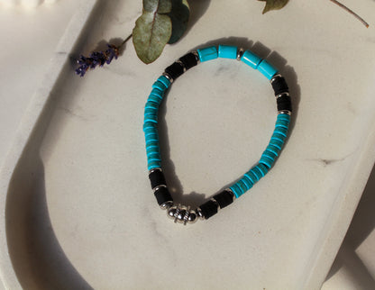 Ares Black – Herrenarmband in Türkis und Schwarz