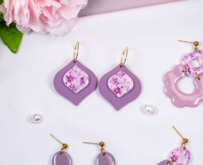 Velvet Blossom – Floral Frame - Ohrringe