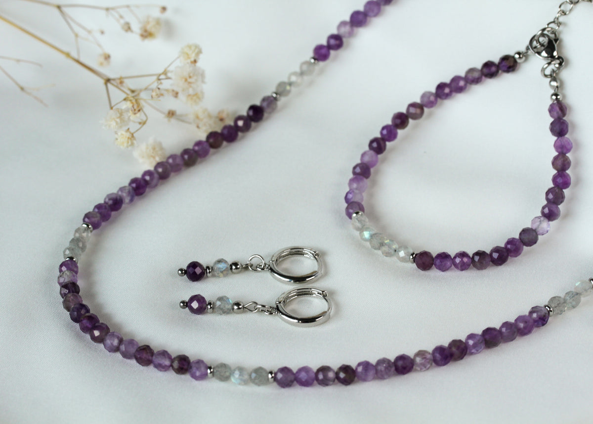 Violet Dusk – Schmuckset mit Amethyst und Labradorit
