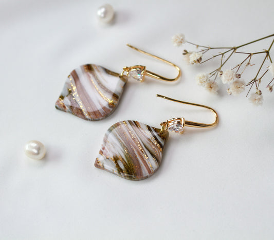 Ivory Mocha Bloom – Ohrringe