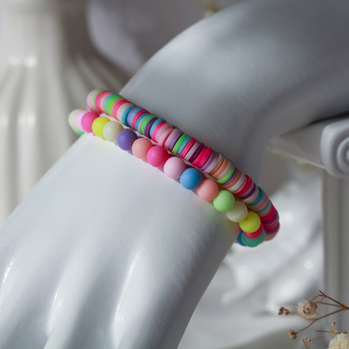 Pastel Dream – Katsuki 2er-Armbandset in Regenbogen-Pastell