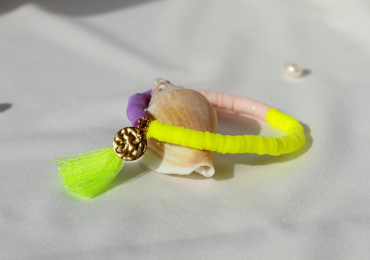 Neon Bloom Tassel - Armband