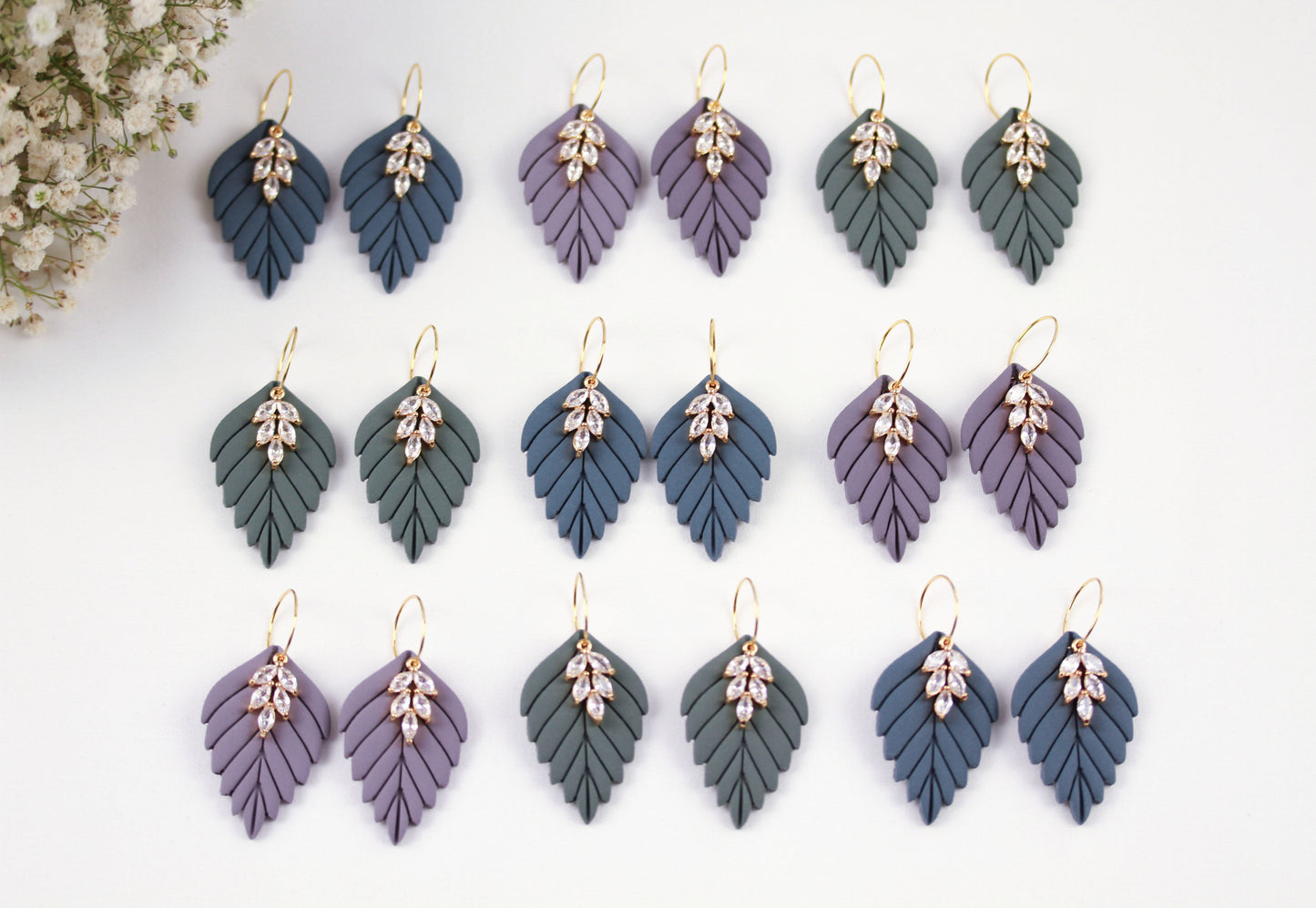 Große Herbst Blatt Ohrringe – Polymer Clay Statement Ohrringe | Dewlight Kollektion