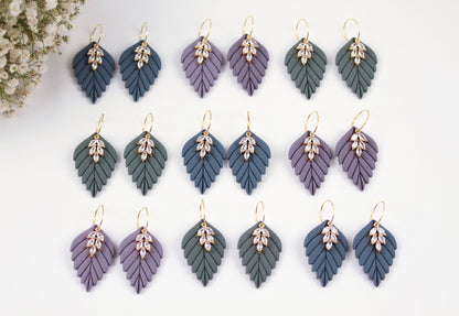 Große Herbst Blatt Ohrringe – Polymer Clay Statement Ohrringe | Dewlight Kollektion