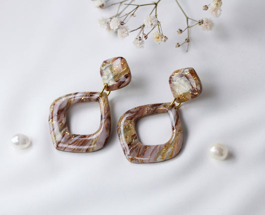 Ivory Mocha Frame – Ohrringe