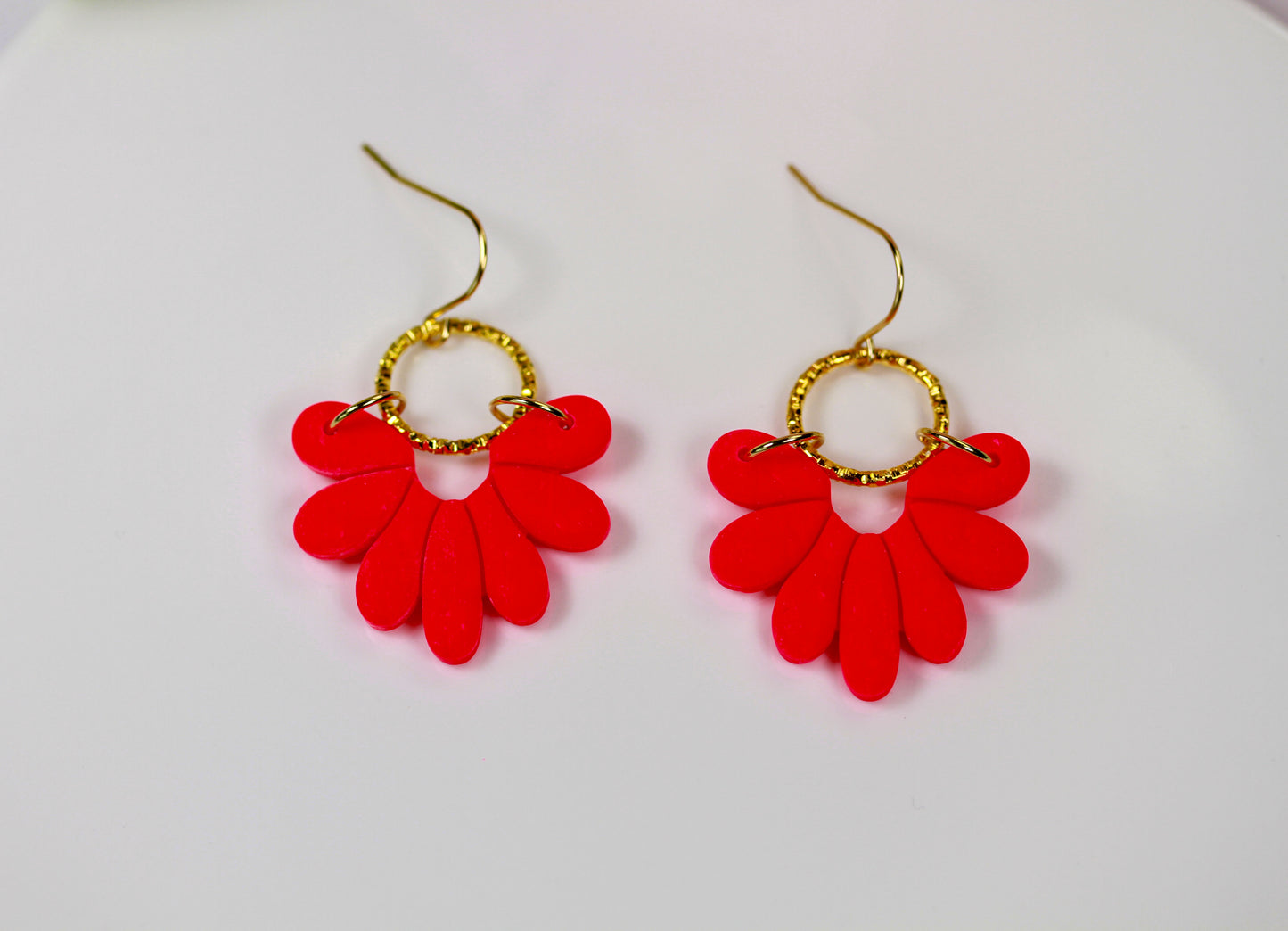 Coral Bloom Fan – Gold - Ohrringe