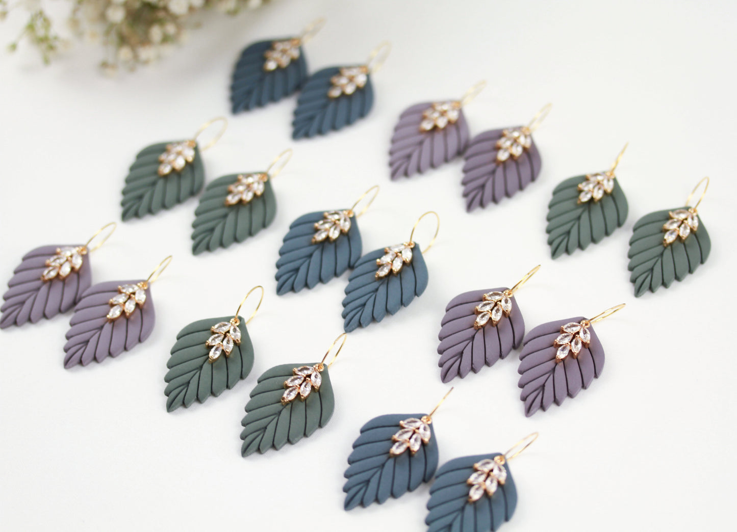 Große Herbst Blatt Ohrringe – Polymer Clay Statement Ohrringe | Dewlight Kollektion