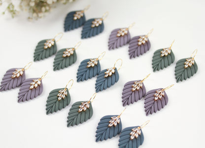 Große Herbst Blatt Ohrringe – Polymer Clay Statement Ohrringe | Dewlight Kollektion