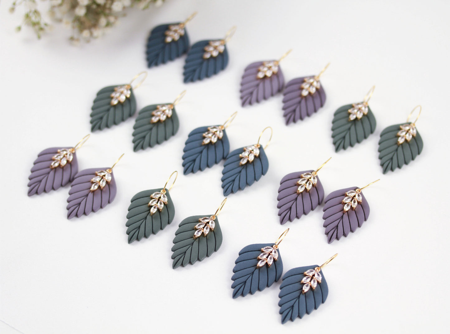 Große Herbst Blatt Ohrringe – Polymer Clay Statement Ohrringe | Dewlight Kollektion