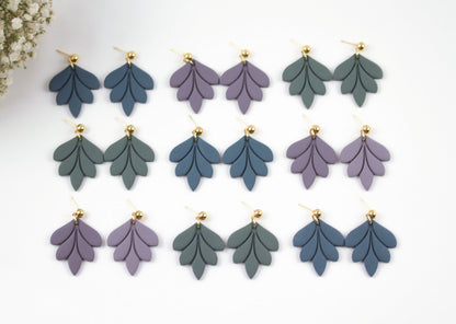 Große Blatt Polymer Clay Ohrringe – Kollektion Dewlight