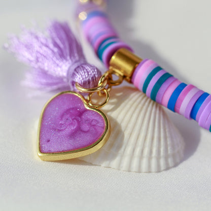 Purple Galaxy – Lila Katsuki-Wickelarmband mit Natursteinperlen