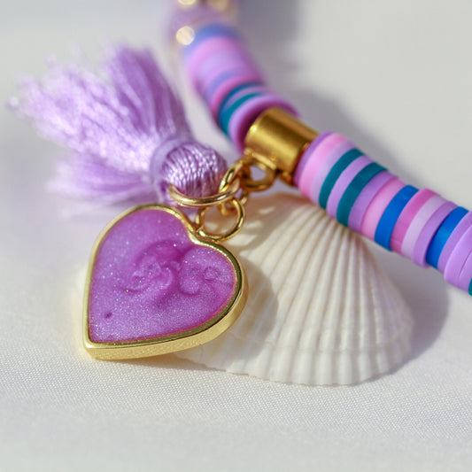 Purple Galaxy – Lila Katsuki-Wickelarmband mit Natursteinperlen
