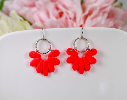 Coral Bloom Fan – Silver - Ohrringe