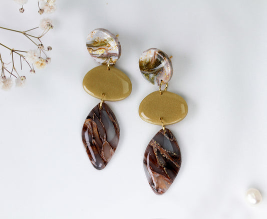 Ivory Mocha Leaf – Ohrringe