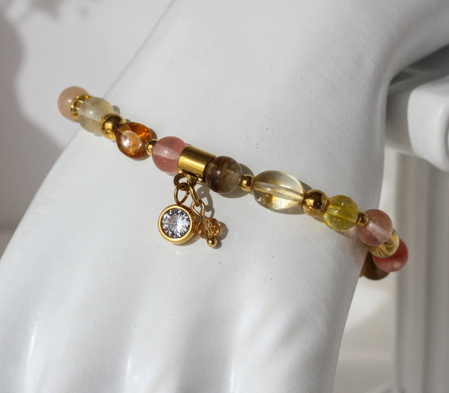 Golden Honey Bee – Citrin- & Sonnenstein-Armband