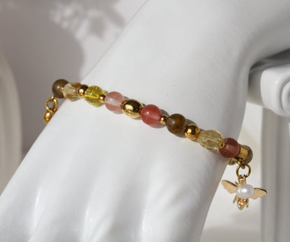 Golden Honey Bee – Citrin- & Sonnenstein-Armband