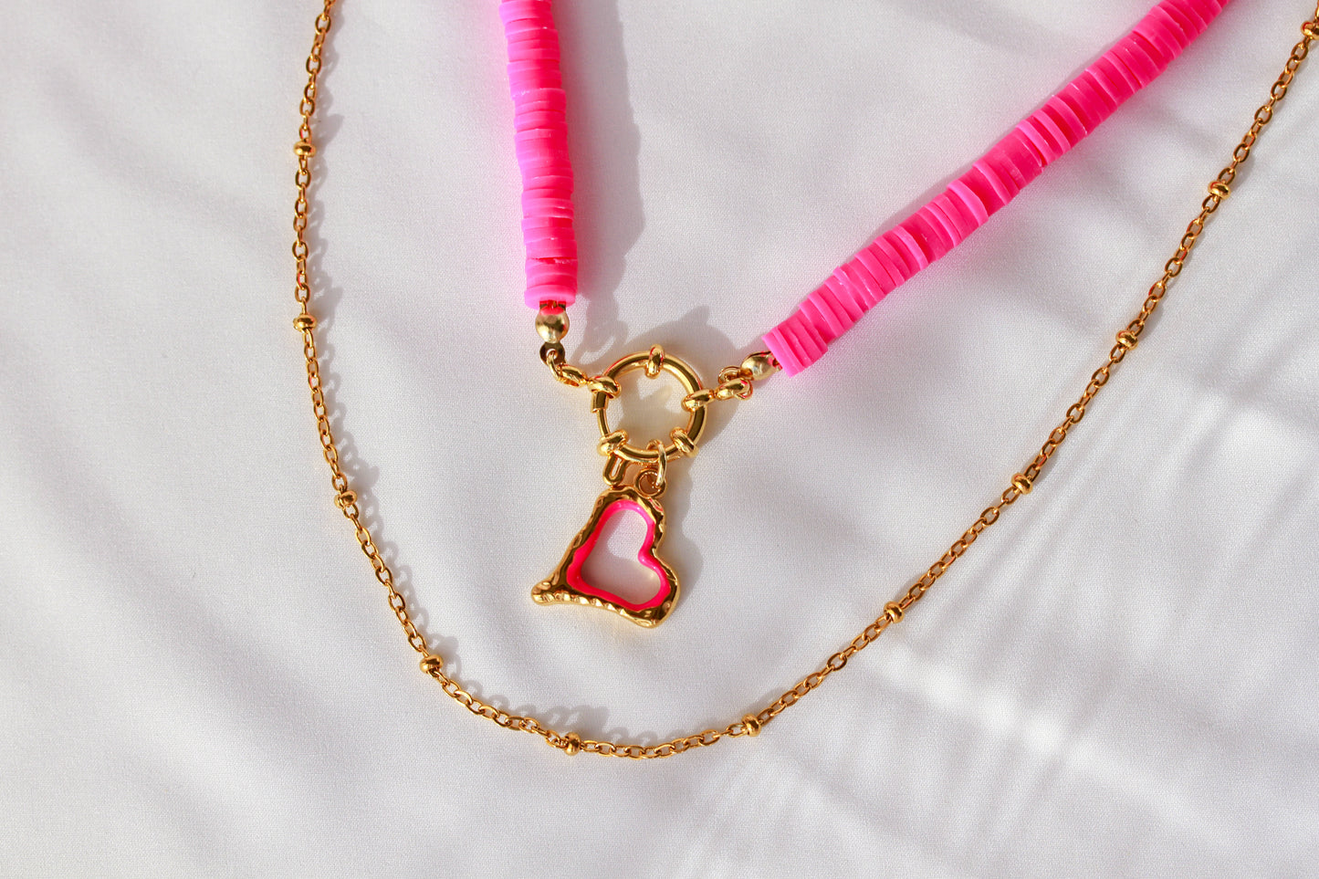 Pink Heart Frame - Halskette